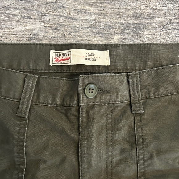Workwear Carpenter Pants Old Navy Brand Olive Green 36x30 - Picture 3 of 6